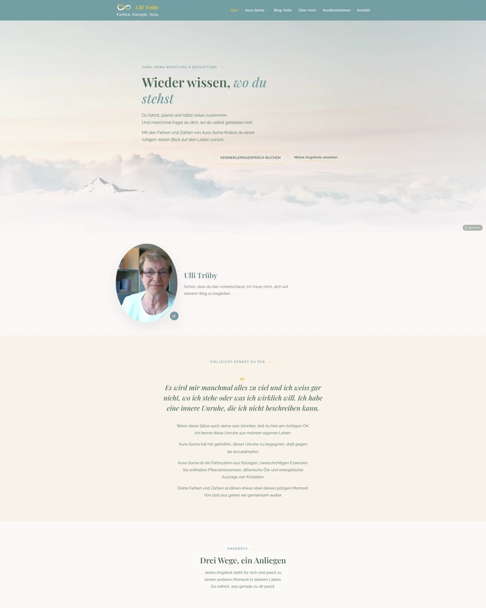 Website Ulli Trüby, Farben. Energie. Sein.
