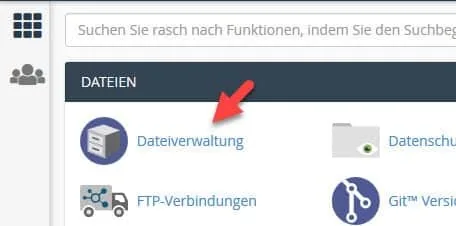 Dateiverwaltung im CPanel