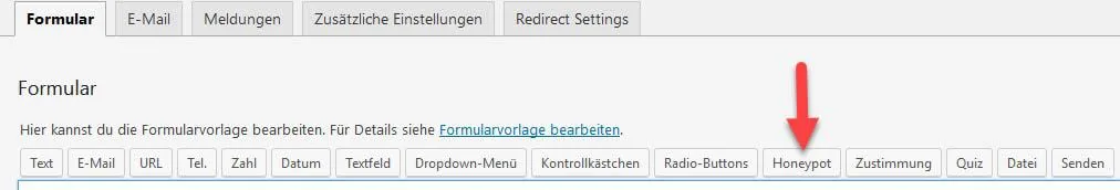 Honeypot Feld einrichten